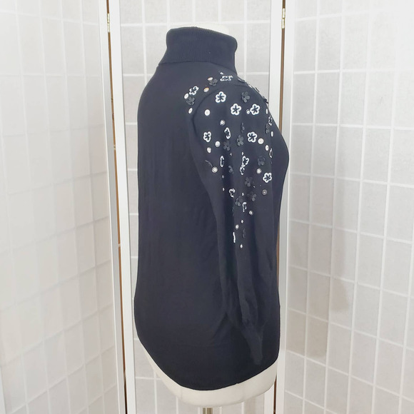 Alfani Floral Turtleneck Sweater Top Size: Medium - Picture 5 of 8